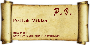 Pollak Viktor névjegykártya